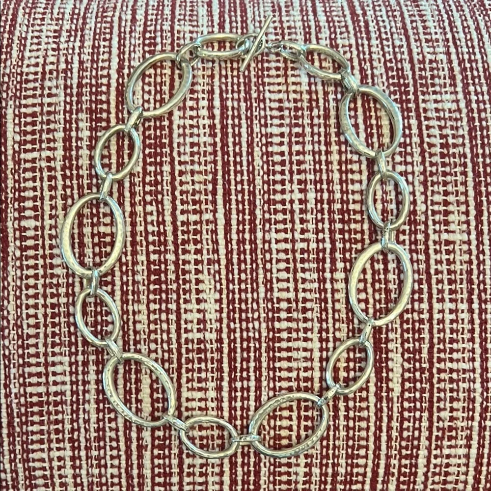 James Avery Hammered Silver Stylish Oval Link Necklace 925 Retired - Picture 7 of 16